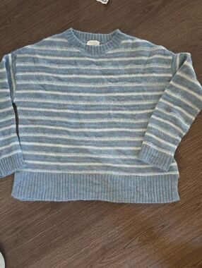 POETRY Blue and Cream Striped Crewneck Sweater 10